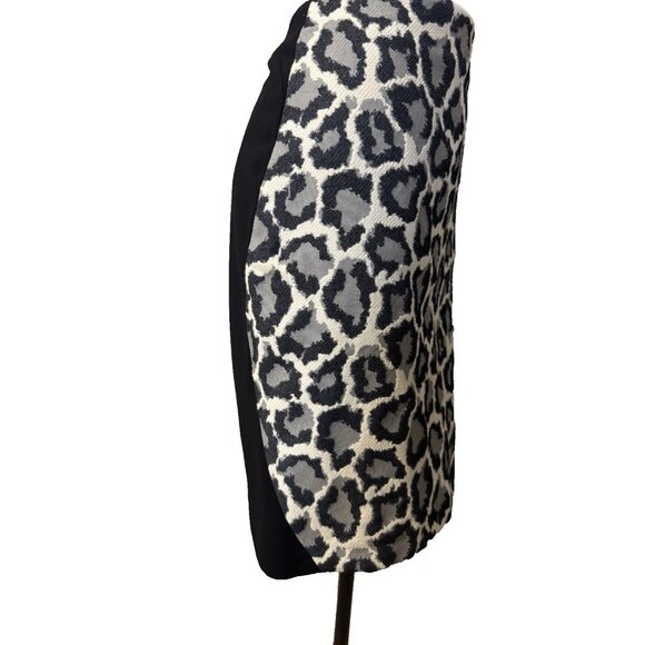 Diane Von Furstenberg Animal Print Skirt Black Cream Gray Smooth Fit Cotton Mix - Picture 7 of 15